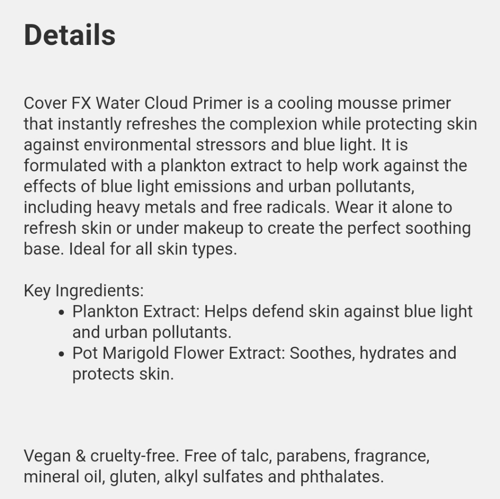 COVER FX WATER CLOUD PRIMER + POLLUTION DEFENSE. - Picture 5 of 6
